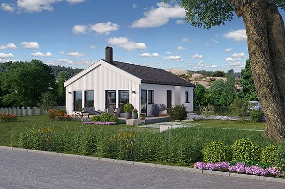 Praktisk, alt på ett plan, lettstelt enebolig i Møllevegen