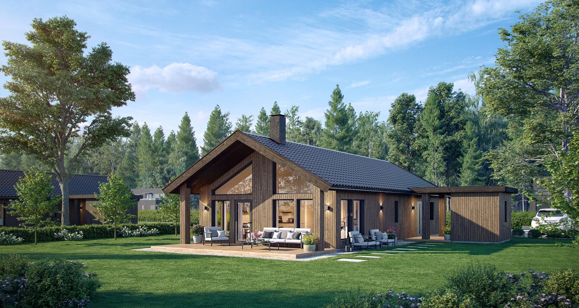 Fram Dette kompakte huset byr på 3 soverom og eget vaskerom på et plan.